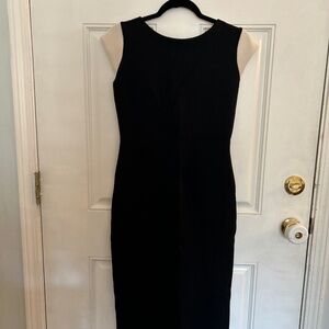 Escada Black Shift Dress with White Sleeves